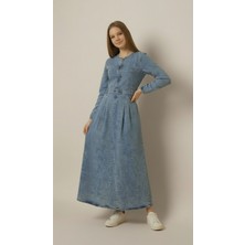 Pantulux Kız Çocuk Tesettür Uzun Kot Elbise Tam BOY-ELB-2052-9027