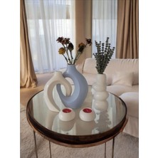 The Motellas Platinum 5 Parça Modern Dekoratif Vazo & Mumluk Seti | Büyük Boy Salon & Ofis Dekoru