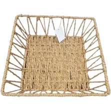 Homevia Doğal Örgü Kare Sepet