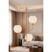 Ünal Aydınlatma Sara Sarkıt Avize | 3'lü Başlıklı Bakır Renk Modern Sarkıt Avize