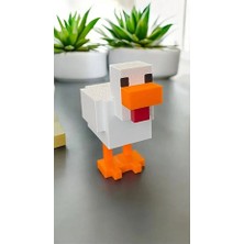 KMA Tekstil Minecraft Blok ve Pixel Temalı Tavuk Oyun Figürü 10 cm