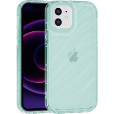 Vissona iPhone 12 Uyumlu Telefon Kılıfı Kamera Çıkıntılı Kabartmalı Parlak Desenli Darbe Emici Silikon Kılıf