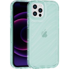 Vissona iPhone 12 Pro Uyumlu Telefon Kılıfı Kamera Çıkıntılı Kabartmalı Parlak Desenli Darbe Emici Silikon Kılıf
