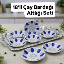 TD ‘’melamin Kırılmaz Mavi Kahveci Çay Tabağı 18’li’’