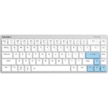 Dareu EK868 White %65 Blue Low-Profile Switch Bluetooth Ingilizce Mekanik Gaming Klavye
