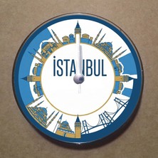 Bsb Istanbul Temalı Magnet Saat Buzdolabı Süsü Duvar Saati 10,5cm MS1033