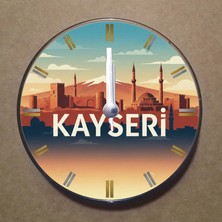 Bsb Kayseri Temalı Magnet Saat Buzdolabı Süsü Duvar Saati 10,5cm MS1046