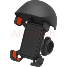 AteşTech Gidon Bağlantılı Güneş & Yağmur Korumalı 360° Ayarlanabilir Motosiklet / Bisiklet Telefon Tutucu