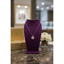 Megass Dekor Dubai Model Süet Kumaş Mor Renk 25/12 cm Kolye - Zincir Ayaklı Stand