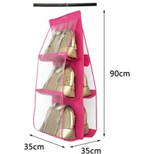 Elma Shop 6 Gözlü Pratik Dolap Içi Çanta Askılığı/organizer (Pembe)