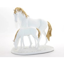 SiHako Polyester Yavrulu At Figürü ALK1629