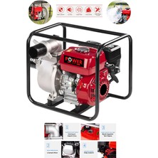 Power Black Germant Yüksek Basınc 3 Inc Yakıt Cimrisi 6.5 Hp Benzinli Su Motoru 30 Metre Dik Basınç