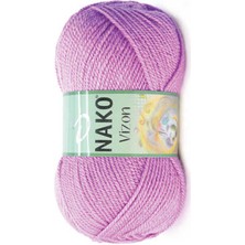 Nako Vizon (5 Adet) 1249 Gül Rengi El Örgü Ipliği
