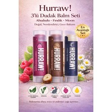 Hurraw! 3’lü Dudak Balm Seti – Ahududu, Fındık & Moon | Vegan, Doğal, Soğuk Sıkım