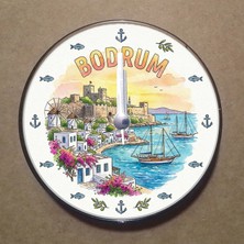 Bsb Bodrum Temalı Magnet Saat Buzdolabı Süsü Duvar Saati 10,5cm MS2013