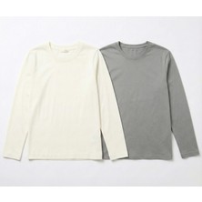 Maternel 2'li Yumuşak Dokulu Uzun Kollu Emzirme Üstü