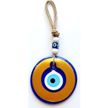 Homevia Nazar Boncuklu Gold Renk Kaplama Cam Duvar Dekoru