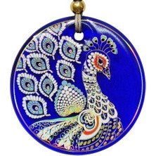 Homevia Tavus Kuşu Şekilli Yaldızlı Duvar Süsü Cam Hediyelik Dekor