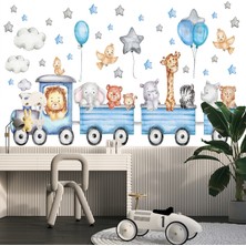 Trende Hayvanlar Yıldızlar Çocuk Odası Poster Duvar Kağıdı