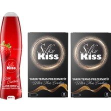 Silky Kiss Her An Paketi 3- Çilek Kayganlaştırıcı Jel ve 2 Kutu Yakın Temas Prezervatif