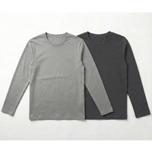 Maternel 2'li Yumuşak Dokulu Uzun Kollu Emzirme Üstü