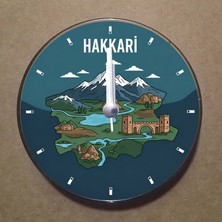 Bsb Hakkari Temalı Magnet Saat Buzdolabı Süsü Duvar Saati 10,5cm MS1025