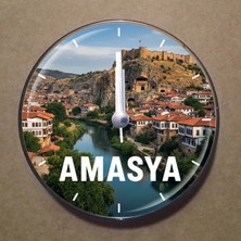 Bsb Amasya Temalı Magnet Saat Buzdolabı Süsü Duvar Saati 10,5cm MS1004