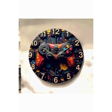 AA Shop Oyuncu Gamer Renkli Baskı Desenli Sayılı Hediyelik Ahşap Sessiz Tablo Duvar Saati 611