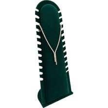 Megass Dekor Riyad Model Süet Kumaş Yeşil Renk 31/11 cm Ayaklı Kolye-Halhal Sergileme Standı