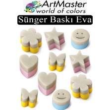 ArtMaster Sünger Eva Baskı Seti 10 Lu 1 Paket Sünger Baskı Eva Şekilli Sünger Boya Damga Okul Öncesi Kreş Anasınıfı Etkinlik