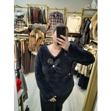 Papatya ve Inci Detaylı Angora Kazak