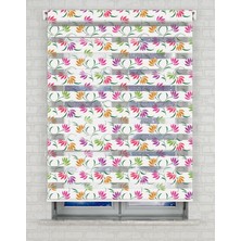 BRIGHTCOVER Çiçekler Vektör Baskılı Zebra Perde - Gece Gündüz Kullanıma Uygundur - Mutfak Perdesi | Kokusuz Mürekkeple Basılmış  Zebra Perdeler ile Sende Tarzını Yansıt! | 1 Dakikada Pratik Montaj