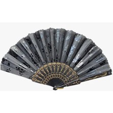 Homevia Plastik Siyah Kumaş Yelpaze 12'li Set