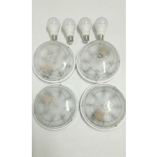 İNWATT Genel Glop Tavan Armatür 4 Adet + 4 Ampul Dekoratif Porselen Duylu 1.kalite Ekonomik Banyo-Wc-Balkon-Antre-Koridor