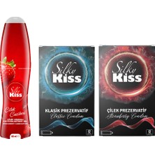 Silky Kiss Özel Geceler Set 6 – Çilek Kayganlaştırıcı Jel,  Klasik Prezervatif ve Çilek Prezervatif