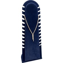 Megass Dekor Riyad Model Süet Kumaş Lacivert Renk 31/11 cm Ayaklı Kolye-Halhal Sergileme Standı