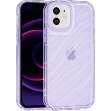 Vissona iPhone 12 Uyumlu Telefon Kılıfı Kamera Çıkıntılı Kabartmalı Parlak Desenli Darbe Emici Silikon Kılıf