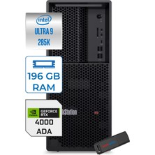 Lenovo Thinkstation P3 Tower Gen2 Intel Core Ultra 9 285K 192GB 4tb SSD 20GB/RTX4000 750W Platinum Windows 11 Home Masaüsüt Iş Istasyonu 30HT006QTRH48 + Zettausb