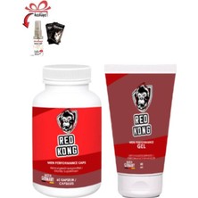 Vionex Red Kong Erkeklere Özel Bölge Destekleyici 60'lı Set+Afrodizayn Masaj Yağı