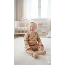Gültekin Bebe Miniworld Kız 6-24 Aylık Fiyonk Baskılı Sıfır Yaka Pijama TAKIMI-18733136 - Bej