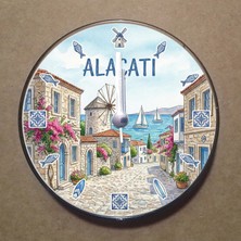 Bsb Alaçatı Temalı Magnet Saat Buzdolabı Süsü Duvar Saati 10,5cm MS2004