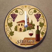 Bsb Şirince Temalı Magnet Saat Buzdolabı Süsü Duvar Saati 10,5cm MS2044