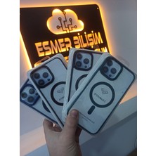 Esmer Bilişim iPhone 13 Pro Max Şeffaf Magsafe Uyumlu Renkli Çerçeveli Kamera Korumalı Kılıf