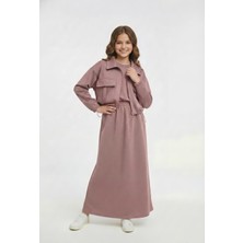 Pantulux Kız Çocuk Ceketli Etekli Takım Günlük Rahat Şık Tesettür KOMBIN-AÜT-2040-324