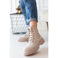 Modanı Seç Daum Bej Cilt Bağcıklı Bot