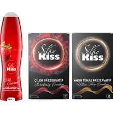 Silky Kiss Özel Geceler Set 3 – Çilek Kayganlaştırıcı Jel,  Yakın Temas ve Çilek Prezervatif