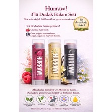 Hurraw! 3’lü Dudak Balm Seti Ahududu Vanilya Moon Doğal & Vegan