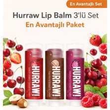 Hurraw Lip Balm 3’lü Set – Ahududu, Vişne, Fındık | En Avantajlı Paket