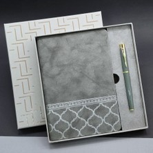 Homevia Kutulu Deri Defter Roller Kalem Set