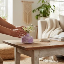 Taş Tozu El Yapımı Mini Vazo Dekoratif Hediyelik Aksesuar